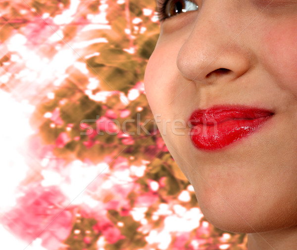 Smiling Girl With Sparkling Sunlight Background Stock photo © stuartmiles