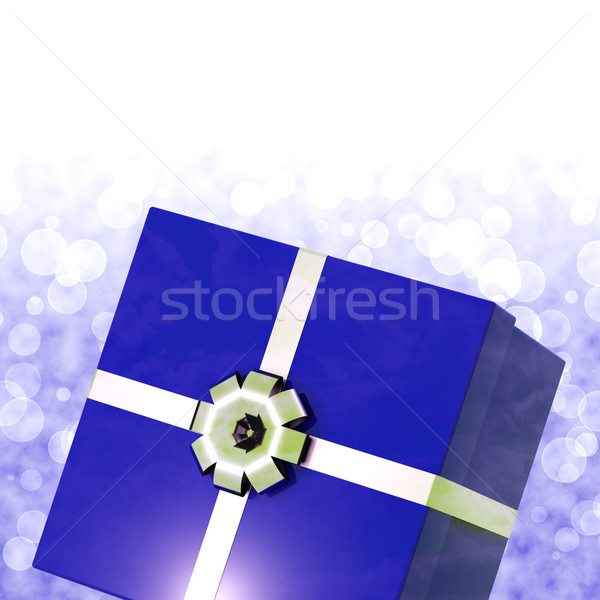Blue Giftbox With Bokeh Background For Mens Birthday Stock photo © stuartmiles