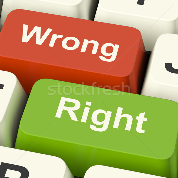 Right And Wrong Computer Keys Showing Results Validation Or Deci Stock photo © stuartmiles
