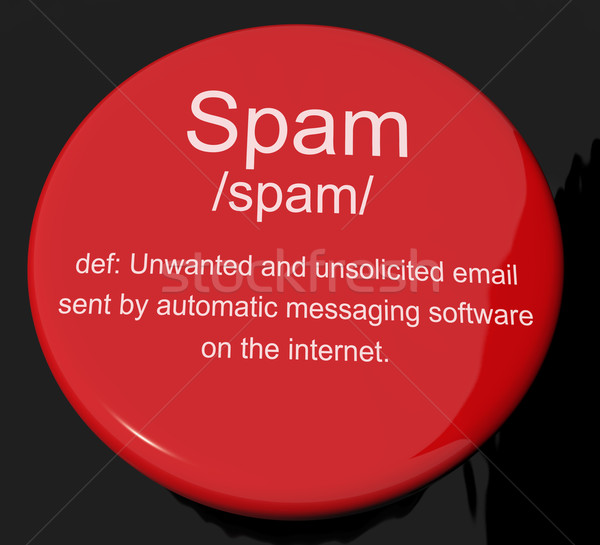 Spam meghatározás gomb mutat rosszakaratú email Stock fotó © stuartmiles