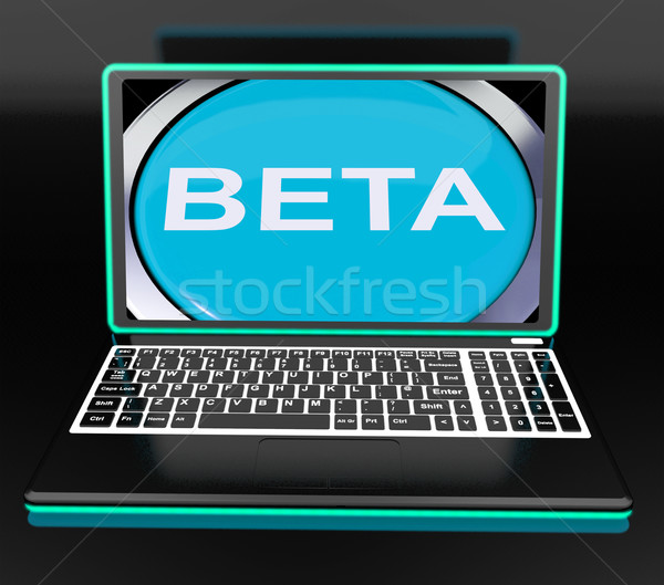 Beta On Laptop Shows Online Trial Software Or Development Stock photo © stuartmiles