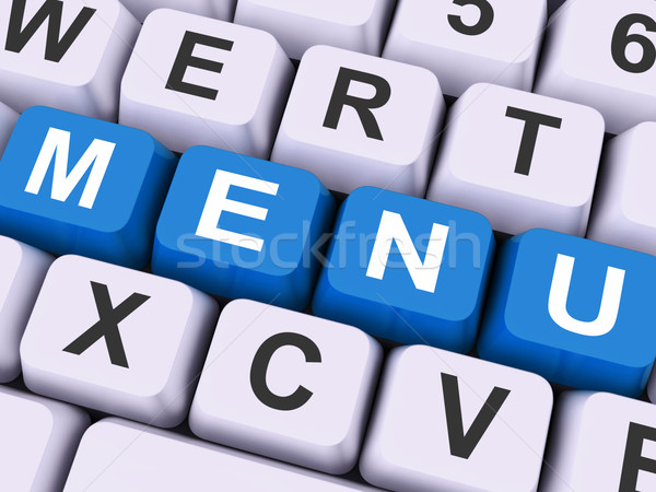 Menu Keys Shows Ordering Food Dishes Online Stock photo © stuartmiles