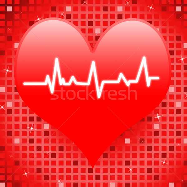 Electro On Heart Means Romantic Pressure Or Passionate Love Stock photo © stuartmiles