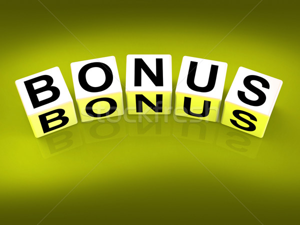 Bonus Blocks Indicate Promotional Gratuity Benefits and Bonuses Stock photo © stuartmiles