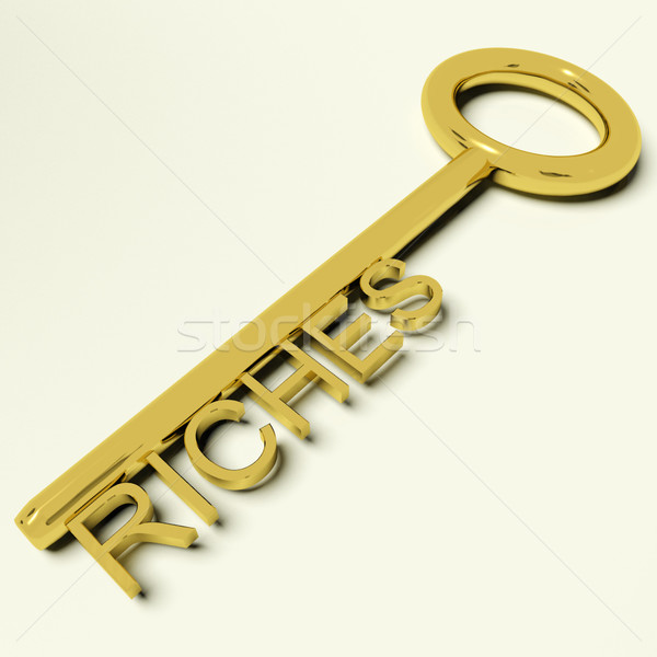 Schlüssel Reichtum Gold Geld Erfolg Schatz Stock foto © stuartmiles