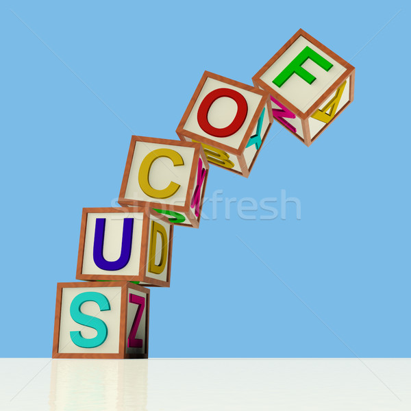 Blocks Spelling Focus Falling Over As Symbol for Lack Of Concent Stock photo © stuartmiles