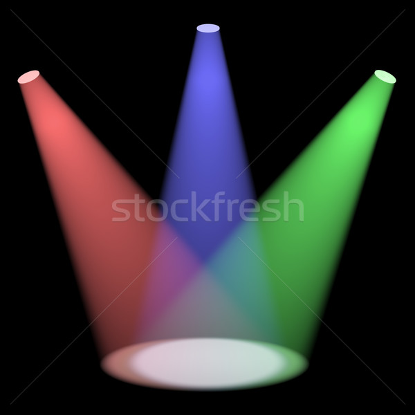 Spotlights Shining On A Small Stage With Black Background Stock photo © stuartmiles