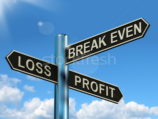 商業照片: 損失 · 利潤 · 打破 · 路標 · 顯示 · 投資