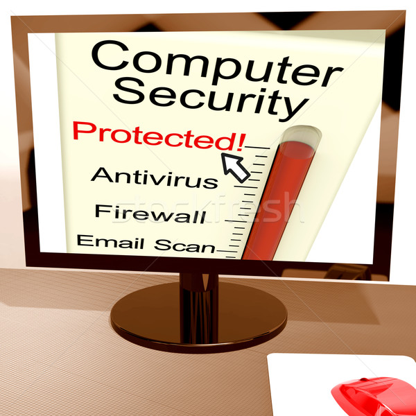 Számítógép biztonság védett internet biztonság mutat Stock fotó © stuartmiles