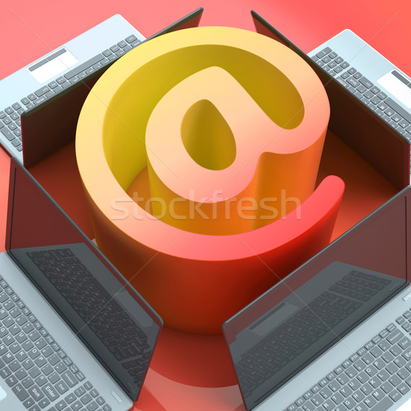 E-mail Symbol Laptops Shows Online Mailing Communication Stock photo © stuartmiles