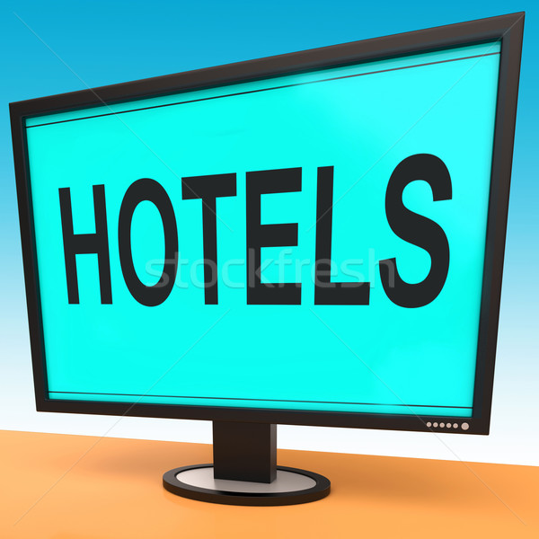 Hotel monitor motel hotelek szoba mutat Stock fotó © stuartmiles