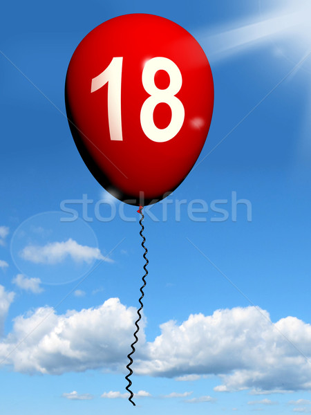 18 léggömb boldog születésnapot ünneplés Stock fotó © stuartmiles