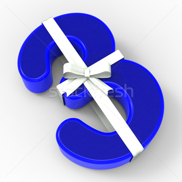 Number Three With Ribbon Means Happiness And Birthday Celebratio Stock photo © stuartmiles