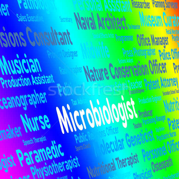 Microbiologist Job Shows Cell Physiology And Biology Stock photo © stuartmiles