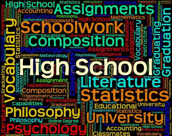 High School Indicates Academies Text And Schooling Stock photo © stuartmiles
