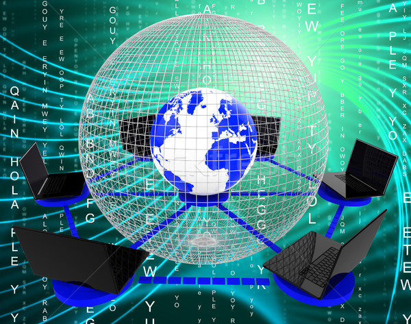 Stock photo: Global Computer Network Indicates Networking Monitor And Worldwi
