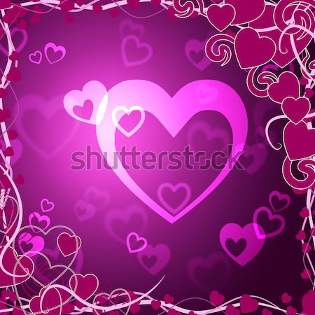 Mauve Hearts Background Showing Love Romance And Valentines Stock photo © stuartmiles