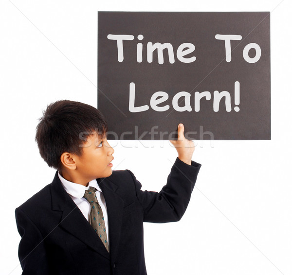 Time To Learn Sign Shows Learning Or Studying Now Stock photo © stuartmiles