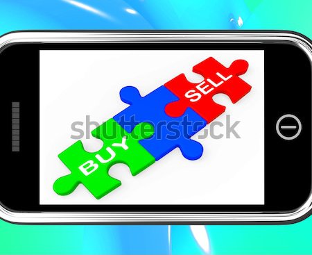 Last Piece On Smartphone Shows Solving Stock photo © stuartmiles