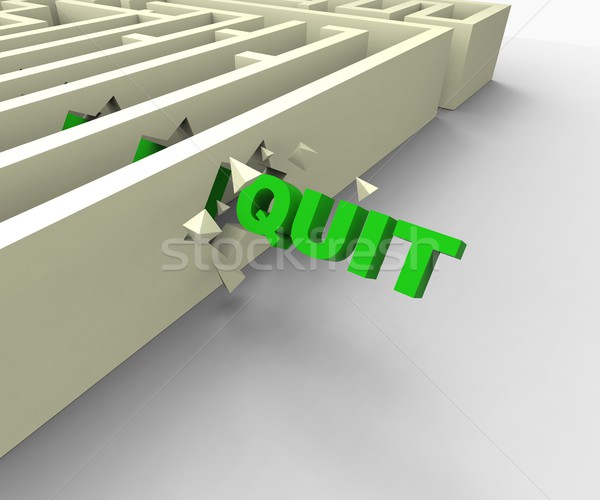 Quit Word Shows Giving Up Or Resigning Stock photo © stuartmiles