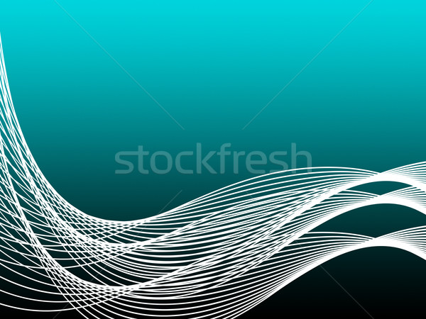 Turquoise Curvy Background Shows Graphic Design Or Modern Art Stock photo © stuartmiles