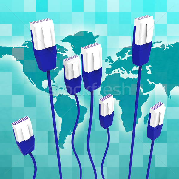 Számítógép hálózat globális kommunikáció kábel földgömb technológia Stock fotó © stuartmiles