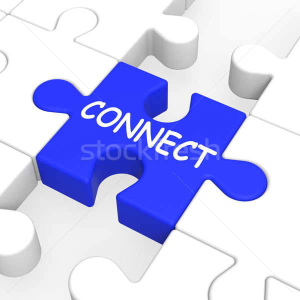 Kapcsolódás puzzle globális kommunikáció konnektivitás Stock fotó © stuartmiles