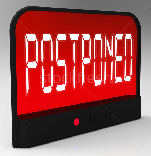 Postponed Clock Means Delayed Until Later Time Stock photo © stuartmiles