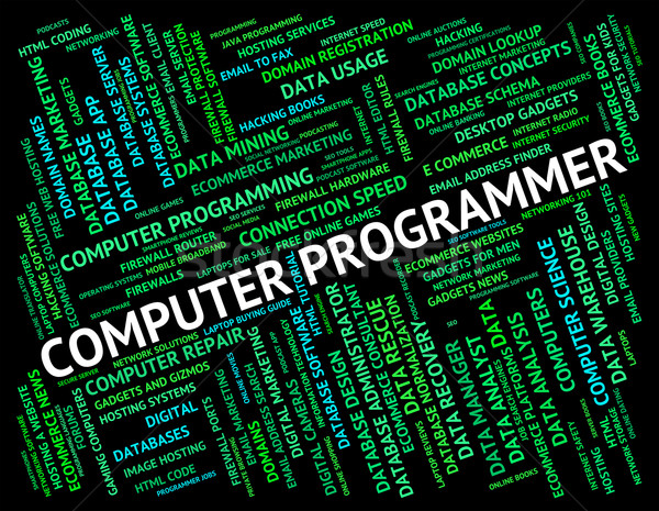 Computer Programmer Represents Software Engineer And Communicati Stock photo © stuartmiles