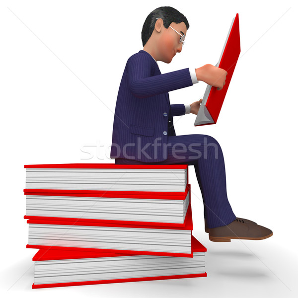 Businessman Reading Books Means Learned Education And School Stock photo © stuartmiles