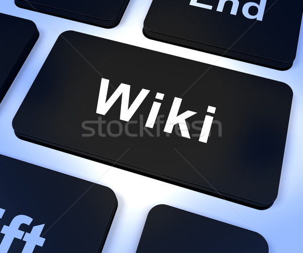 Wiki computer sleutel online informatie encyclopedie Stockfoto © stuartmiles