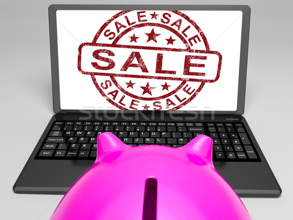 Verkauf Stempel Laptop billig Waren Stock foto © stuartmiles