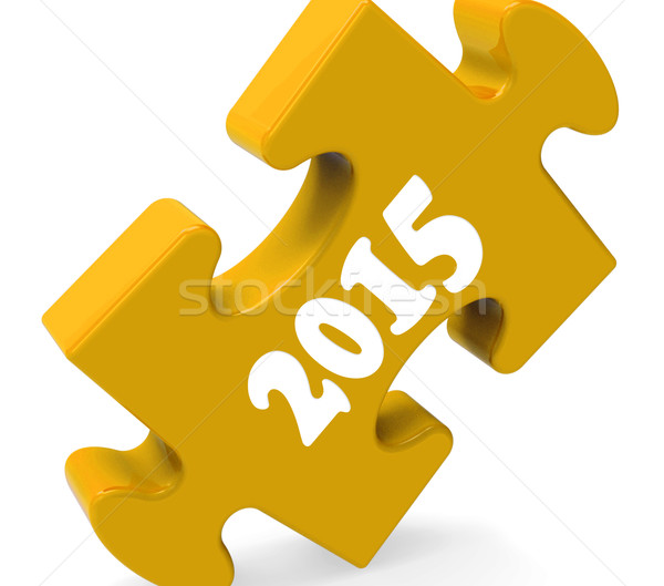 Dwa tysiąc piętnaście puzzle rok 2015 Zdjęcia stock © stuartmiles