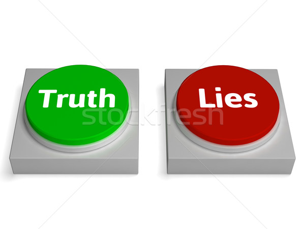 Truth Lies Buttons Show True Or Liar Stock photo © stuartmiles