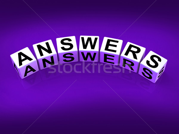 Answers Blocks Represent Responses and Solutions to Questions Stock photo © stuartmiles