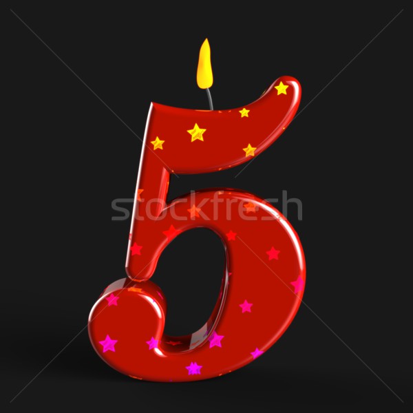 番号 5 キャンドル ケーキ 装飾 誕生日ケーキ ストックフォト © stuartmiles