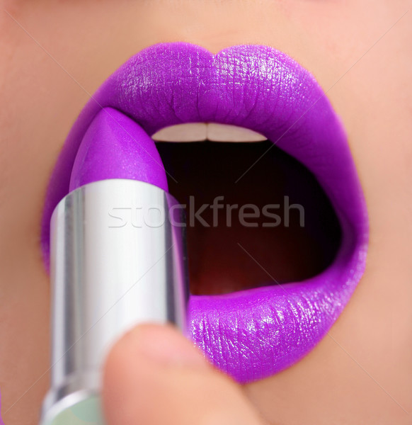 Pompás mályvaszínű rúzs készít szépség száj Stock fotó © stuartmiles
