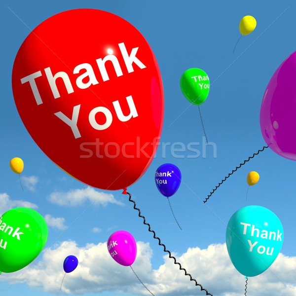 Thank You Balloons In The Sky As Online Thanks Message Stock photo © stuartmiles