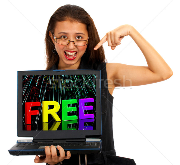 Free On Computer Showing Freebies and Promotions Online Stock photo © stuartmiles