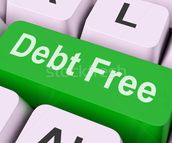 Stock photo: Debt Free Key Means Financial Freedom