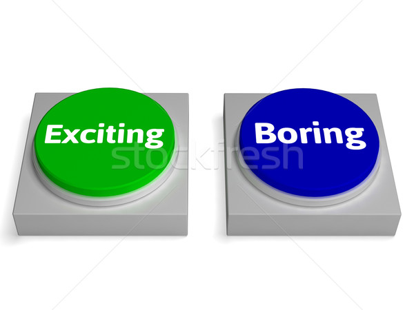 Exiting Boring Buttons Shows Excitement Or Boredom Stock photo © stuartmiles