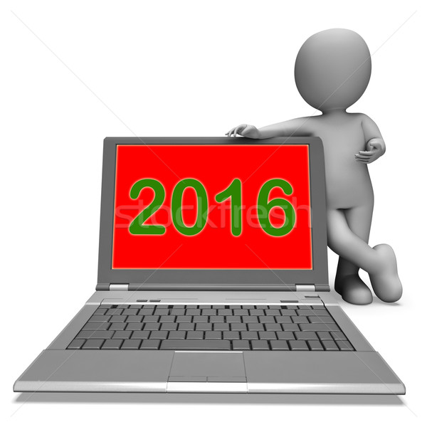 Two Thousand And Sixteen Character Laptop Shows Year 2016 Stock photo © stuartmiles