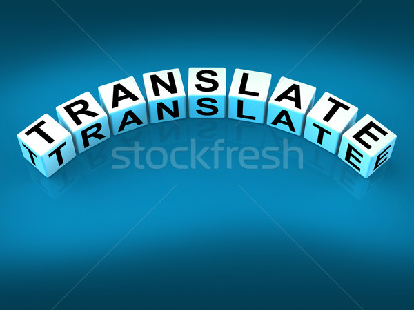 塊 顯示 國際 翻譯者 顯示 商業照片 © stuartmiles