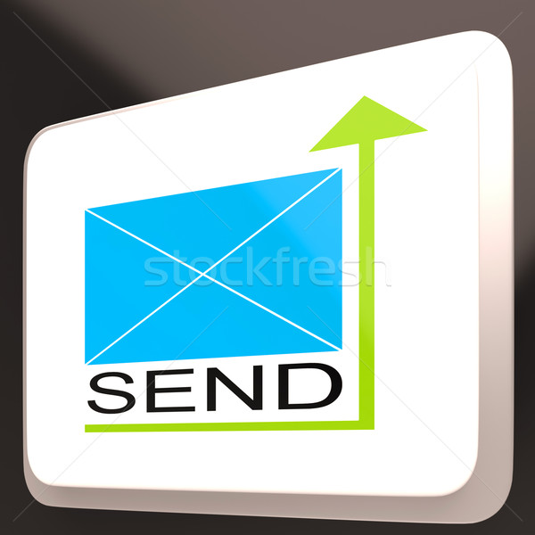 Send Mail Button Shows Online Communication Stock photo © stuartmiles