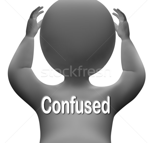 Confused Character Means Bewildered Puzzled Or Perplexed Stock photo © stuartmiles