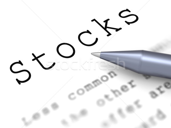 Stocks Word Means Share Market And Investment Stock photo © stuartmiles