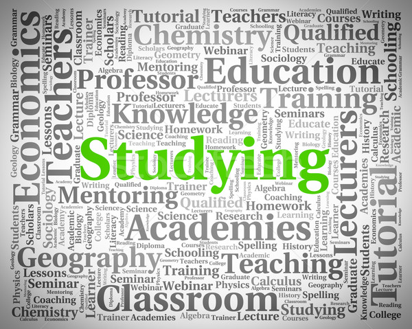 Studying Word Represents Learning University And Educating Stock photo © stuartmiles