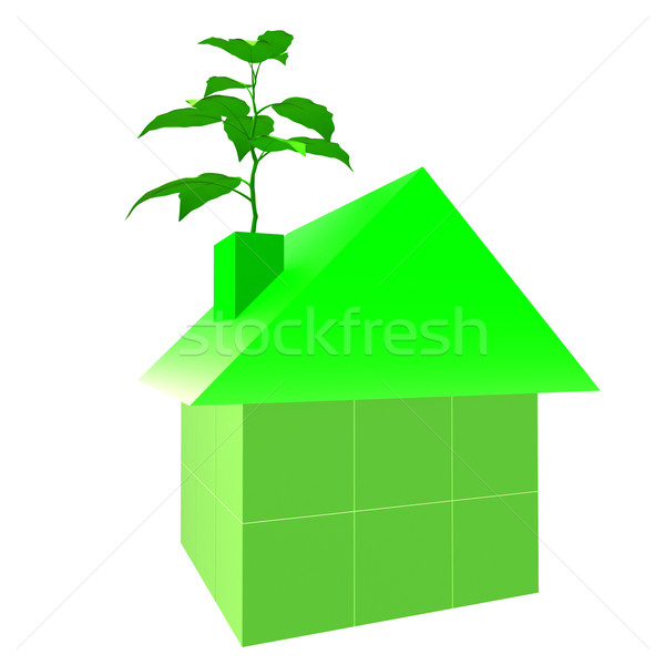 Környezetbarát ház zöld épület mutat konzerválás Stock fotó © stuartmiles