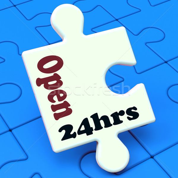 Open 24 Hours Puzzle Shows All Day 24hr Service Stock photo © stuartmiles