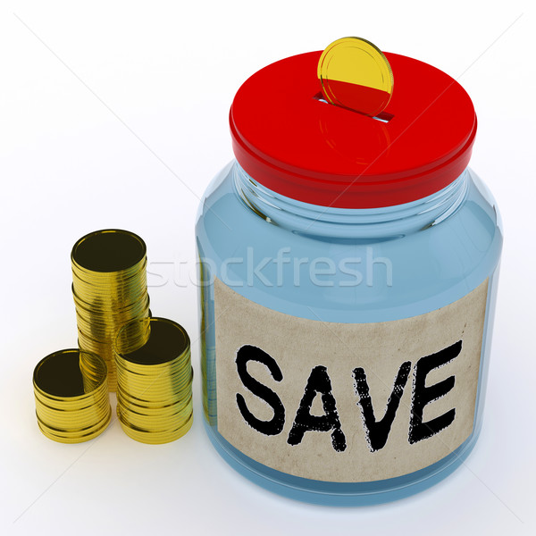 Save Jar Means Saving And Reserving Money Stock photo © stuartmiles